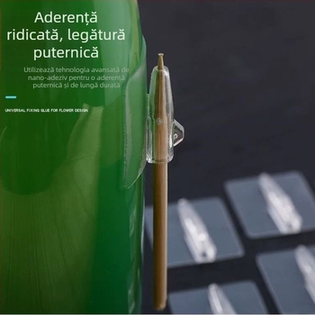 Kit DIY pentru ambalare florală cu folie de fixare universală, suporturi pentru lipici, suporturi din plastic pentru flori și bețe de bambus