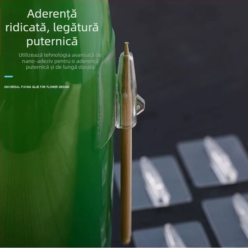 Kit DIY pentru ambalare florală cu folie de fixare universală, suporturi pentru lipici, suporturi din plastic pentru flori și bețe de bambus