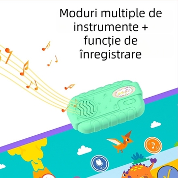 Covoraș muzical cu pian pentru învățare timpurie, joacă părinte-copil, covoraș de dans și jucărie pian cu pedale