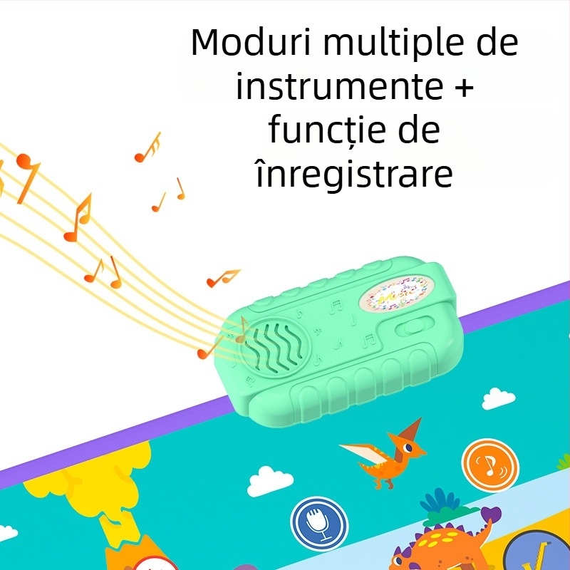 Covoraș muzical cu pian pentru învățare timpurie, joacă părinte-copil, covoraș de dans și jucărie pian cu pedale
