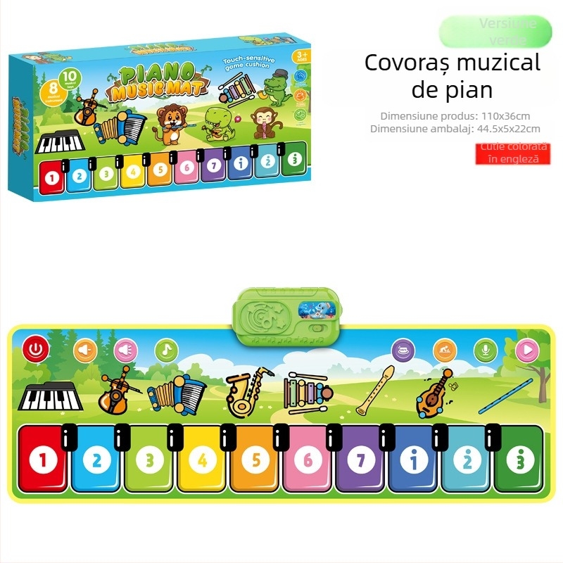 Covoraș muzical cu pian pentru învățare timpurie, joacă părinte-copil, covoraș de dans și jucărie pian cu pedale