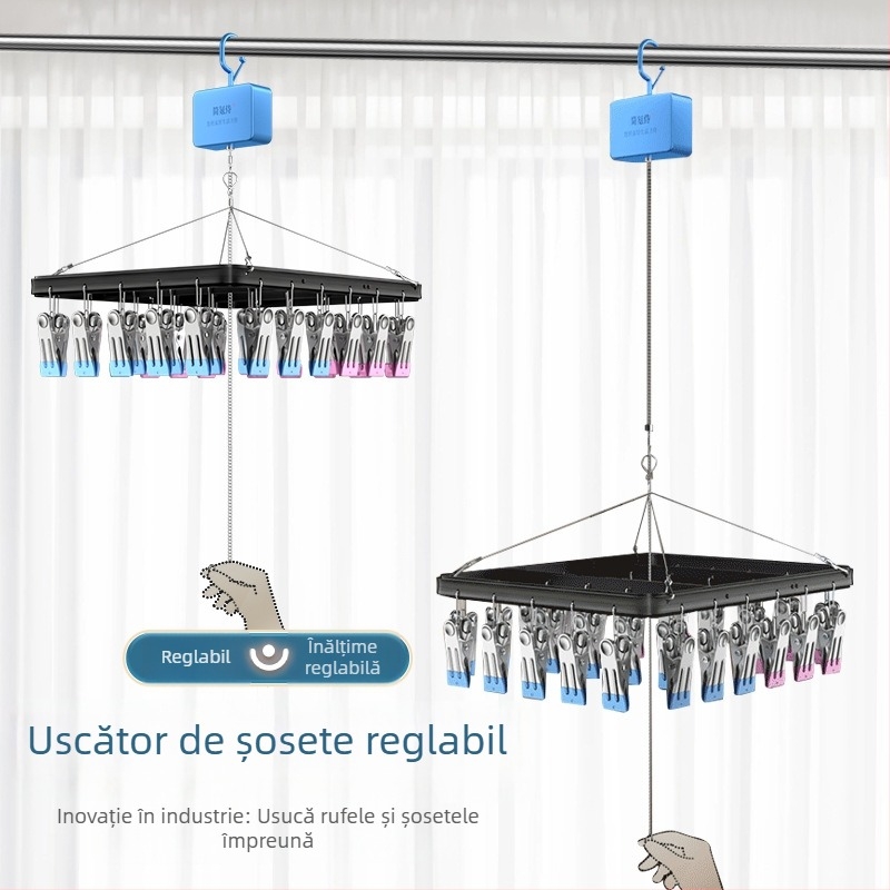 Ridicător reglabil pentru șosete și lenjerie, din oțel inoxidabil