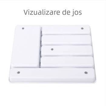 Organizator pentru tacâmuri în sertar, cu compartimente pentru cuțite, furci, linguri și bețișoare, tavă de depozitare din plastic, 40×32×4.5 cm