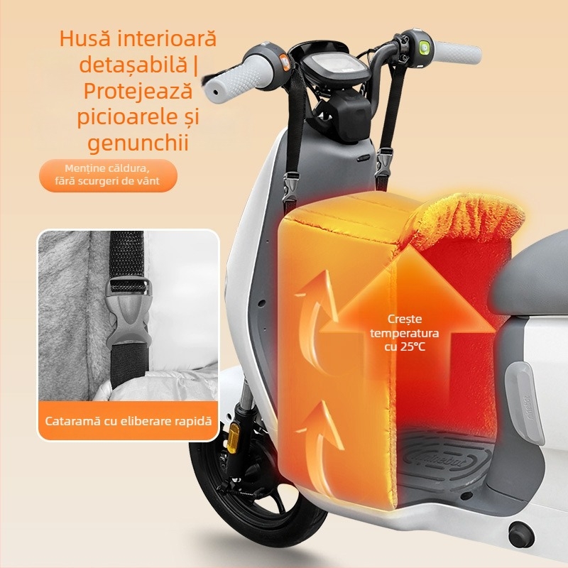 Pătură internă detașabilă pentru iarnă, protecție parbriz pentru vehicul electric cu acoperire pentru picioare