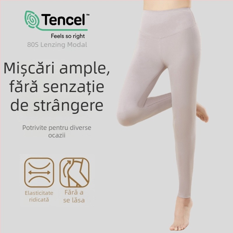 Colanți din Modal, talie înaltă, slim-fit, elastici, pentru toamnă și iarnă