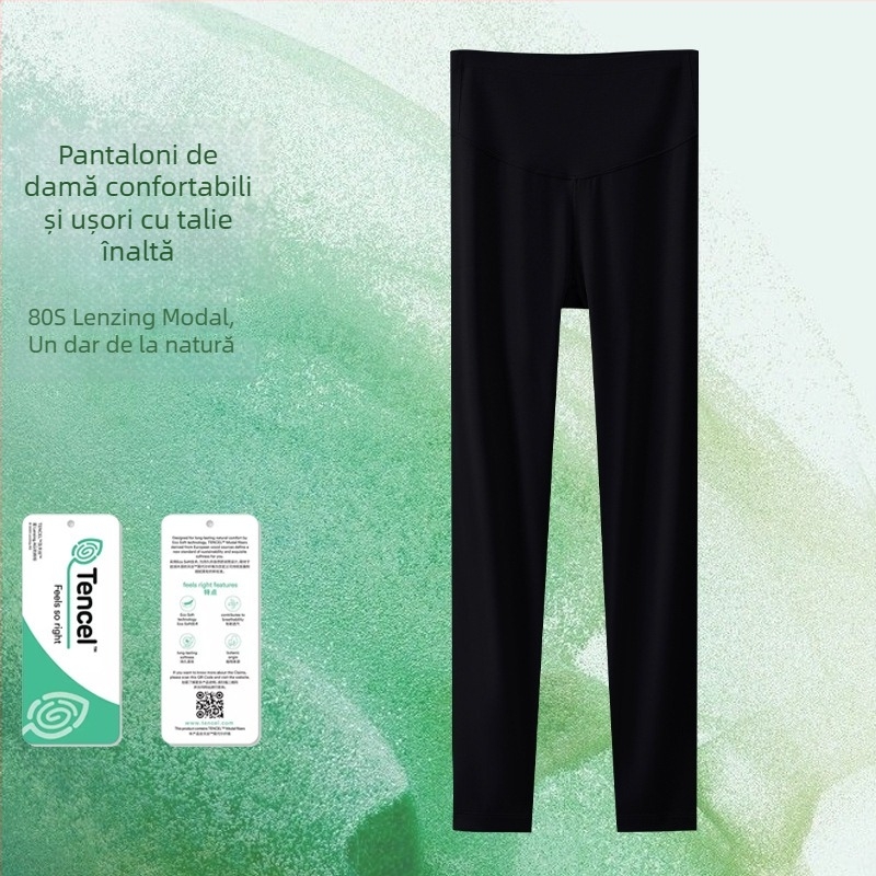 Colanți din Modal, talie înaltă, slim-fit, elastici, pentru toamnă și iarnă