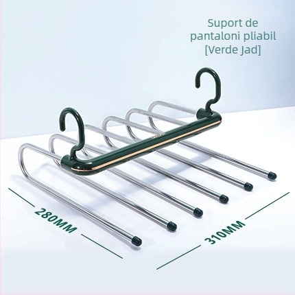Raft de haine din oțel inoxidabil – pliabil, cu mai multe niveluri, rotativ, spațiu de depozitare multifuncțional pentru haine și pantaloni