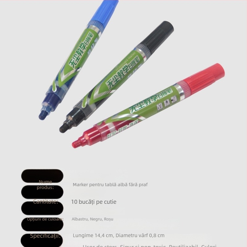 Yagu Js-15 Cerneală pentru tablă albă, pentru sălile de clasă și birouri – formă de film, fără praf, scriere și ștergere ușoare, include radieră pentru tablă