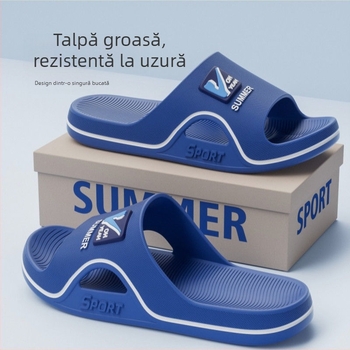 Papuci de vară pentru bărbați, talpă groasă și rezistentă, talpă moale, antiderapante, pentru interior și exterior, pentru baie