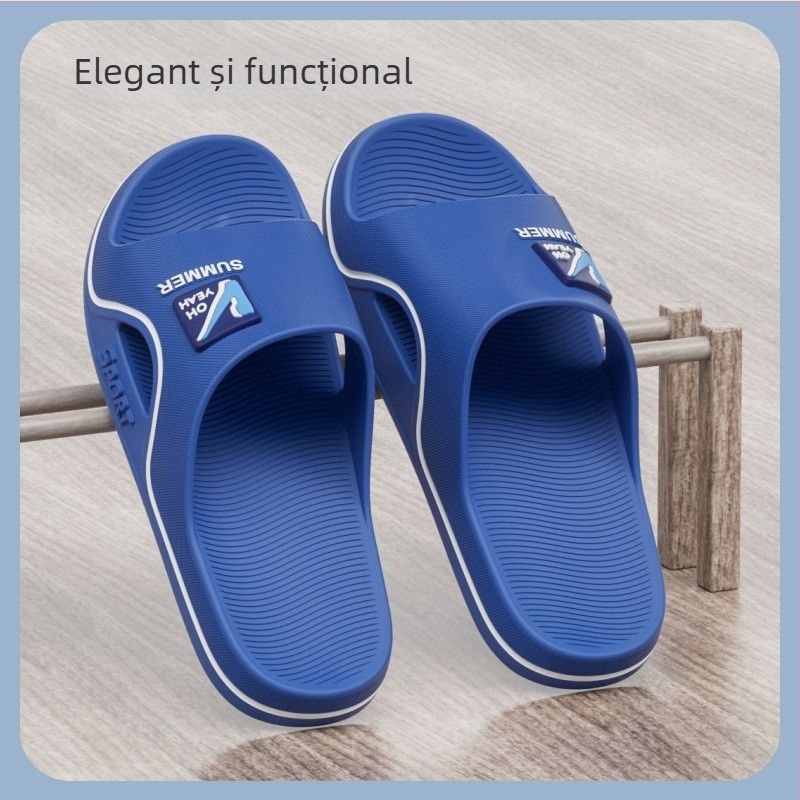 Papuci de vară pentru bărbați, talpă groasă și rezistentă, talpă moale, antiderapante, pentru interior și exterior, pentru baie