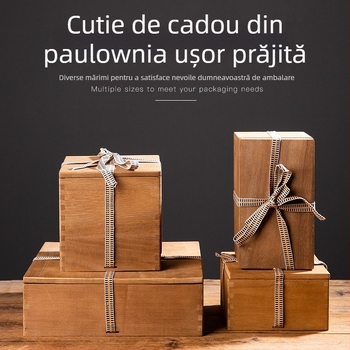 Cutie cadou din lemn, în stil retro, pentru ceainic, cești și porțelan — cutie de depozitare pentru ceai