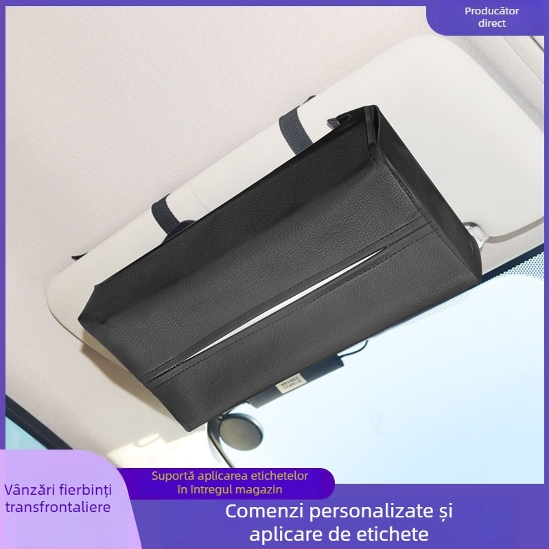 Cutie de șervețele pentru mașină, tip agățat, din plastic, 24 × 13 × 5 cm