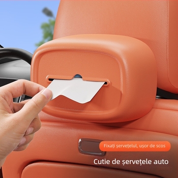 Cutie de șervețele din silicon pentru mașină, cu compartiment pentru cotieră și husă agățată pe spătarul scaunului, pentru vizorul de soare