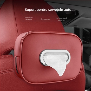 Cutie de șervețele auto cu suport pentru cotieră și montaj pe spatele scaunului