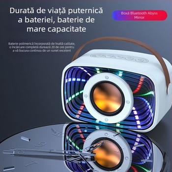 W20 difuzor Bluetooth în formă de capsulă spațială cu finisaj Abyss Mirror, sunet puternic, bas profund, design suspendat și lumini colorate