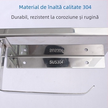 Suport din oțel inoxidabil pentru hârtie igienică, cu suport pentru telefon și cutie pentru prosoape de mână