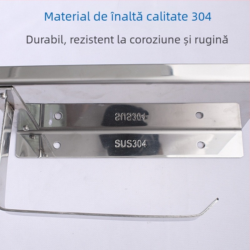 Suport din oțel inoxidabil pentru hârtie igienică, cu suport pentru telefon și cutie pentru prosoape de mână