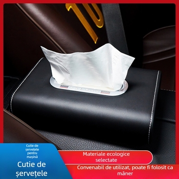 Cutie de șervețele pentru mașină, suport pentru cotieră, husă pentru șervețele, decor interior auto