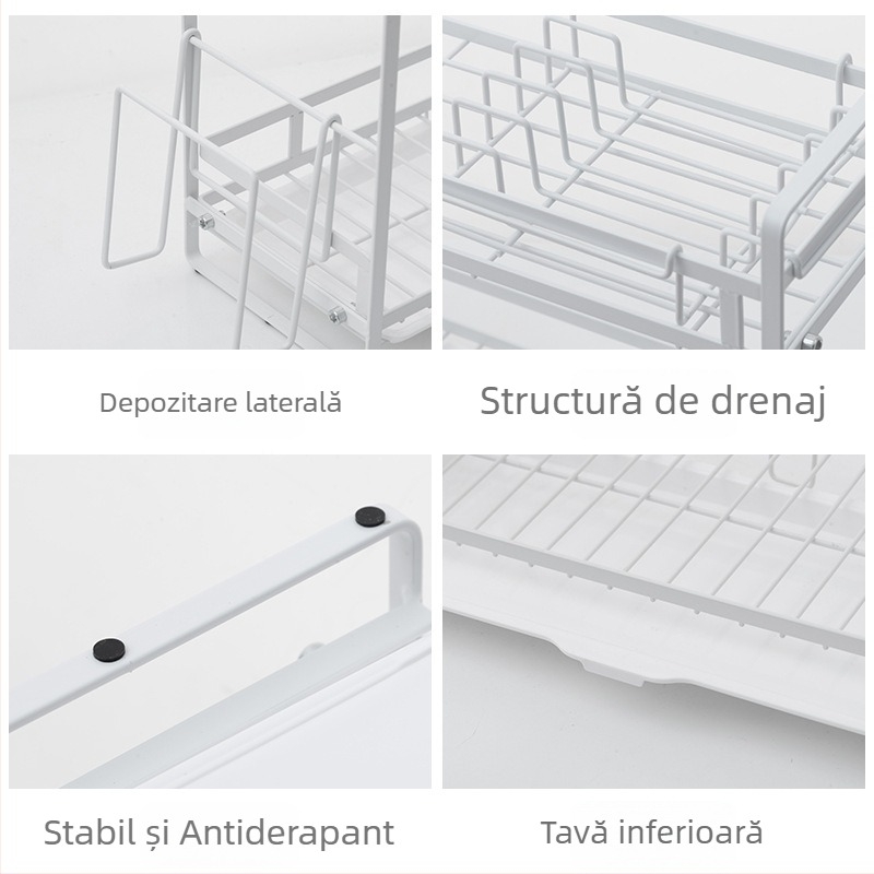 Raft de bucătărie detașabil, multifuncțional pentru farfurii, condimente și bețișoare, coș de scurgere în stil japonez pentru uz casnic