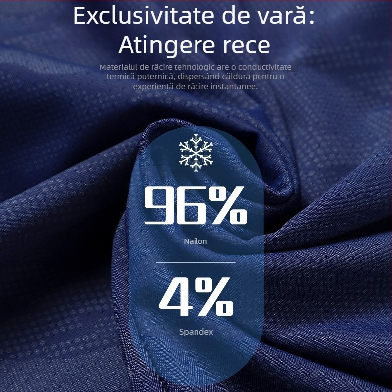 Tricou bărbați cu mânecă scurtă, uscare rapidă, material ice-silk pentru vară, respirabil, croială lejeră, versiune pentru cupluri
