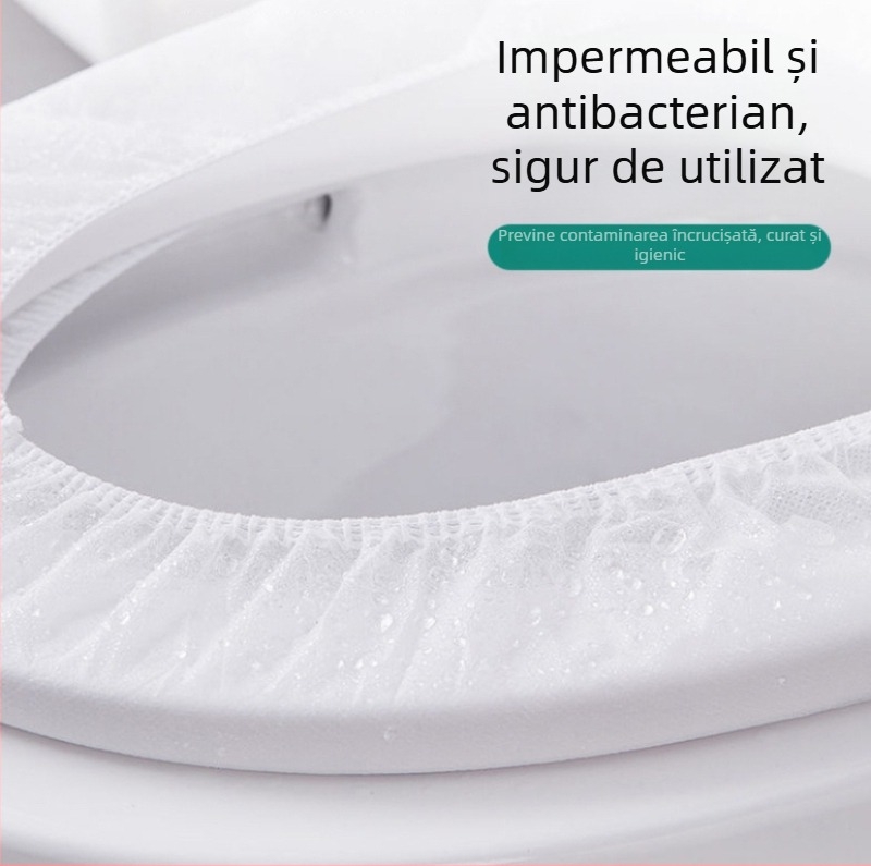 Covoraș de unică folosință pentru toaletă, impermeabil, protecție pentru scaunul de toaletă – set portabil pentru călătorii, hoteluri și maternitate