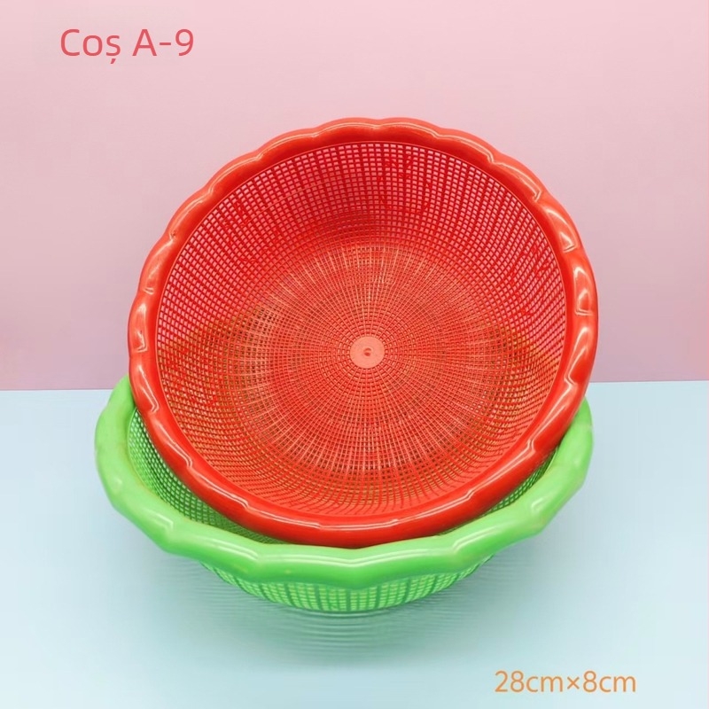 Coș de drenaj din plastic pentru bucătărie, design perforat, coș multifuncțional pentru fructe și legume