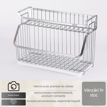 Raft de bucătărie montat pe perete, oțel inoxidabil 304, fără găuri, coș de scurgere, model K-50552