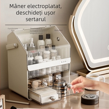 Cutie organizatoare pentru cosmetice cu sertar și raft pentru ruj
