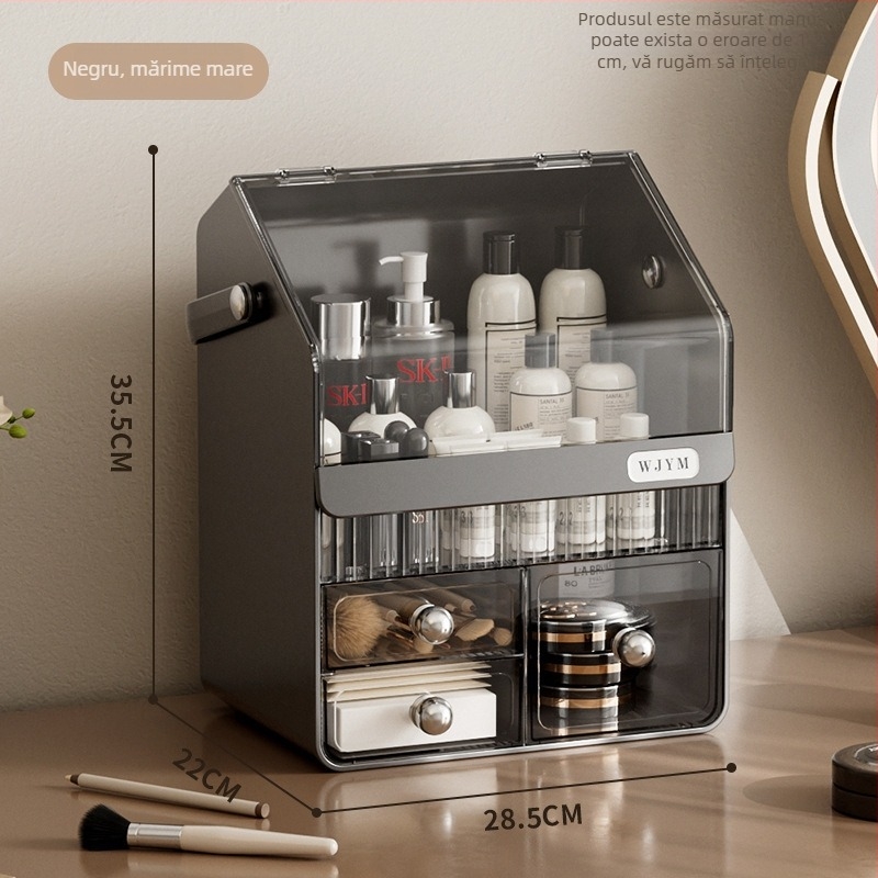 Cutie organizatoare pentru cosmetice cu sertar și raft pentru ruj