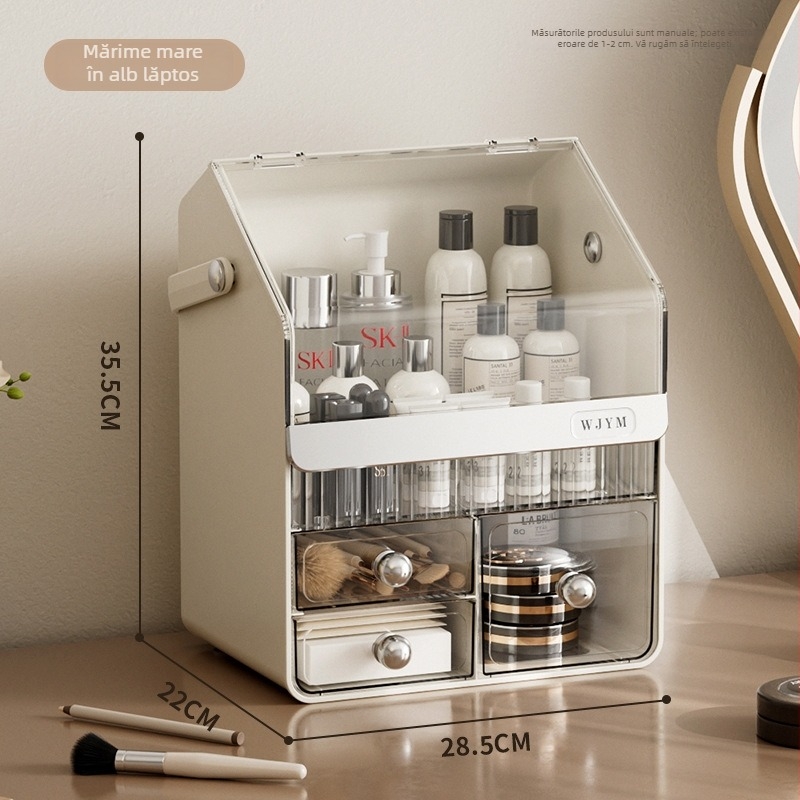 Cutie organizatoare pentru cosmetice cu sertar și raft pentru ruj