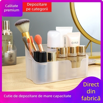 Dulap-oglindă cu spațiu de depozitare pentru cosmetice, organizator pentru rujuri și pensule de machiaj