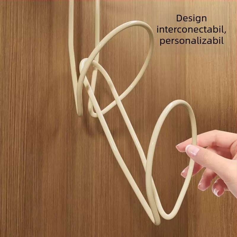 Cuier cu ventuză pentru ușă, pentru pălării, eșarfe și genți, fără găuri, rezistent la deformare