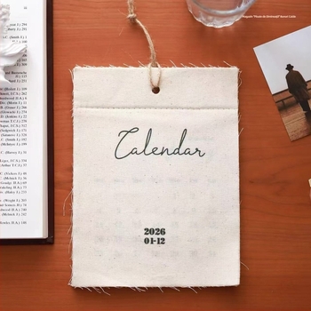 Cute Days 2026 – calendar pe pânză cu cârlige, stil Instagram, calendar de perete, decor de perete și recuzită pentru fotografiere