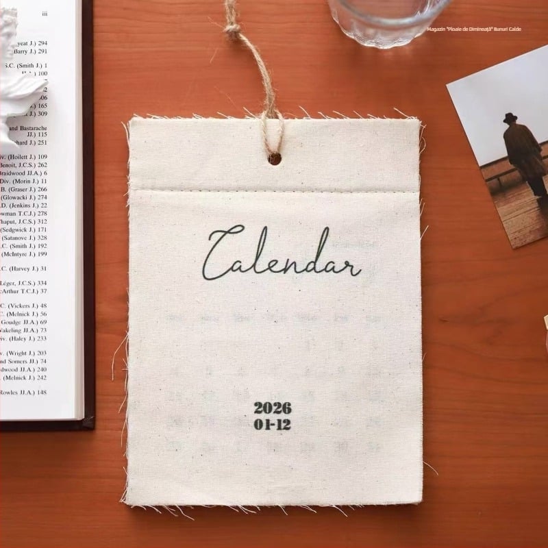 Cute Days 2026 – calendar pe pânză cu cârlige, stil Instagram, calendar de perete, decor de perete și recuzită pentru fotografiere