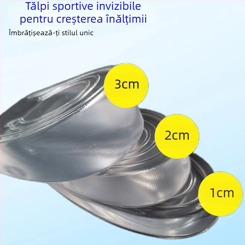 Talpă interioară din silicon, invizibilă, pentru creșterea înălțimii la pantofi sport unisex; pernă pentru călcâi; parțială; absorbția șocurilor