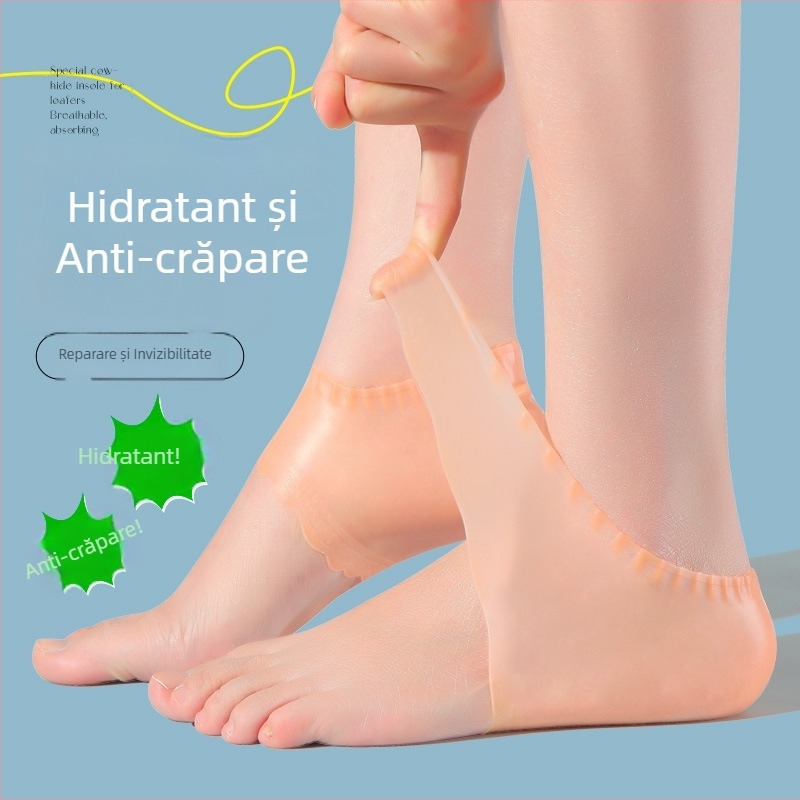 Protector de călcâie din silicon ultra-subțire, șosetă hidratantă anti-crăpături