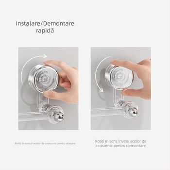 Raft rotativ pentru accesorii de păr și bijuterii, cu ventuză, montare pe perete