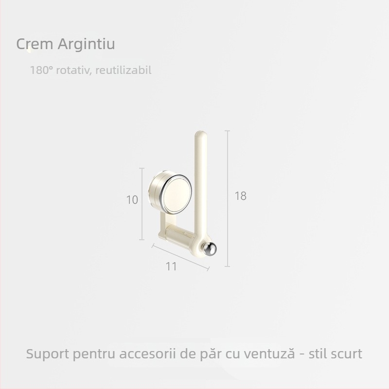 Raft rotativ pentru accesorii de păr și bijuterii, cu ventuză, montare pe perete