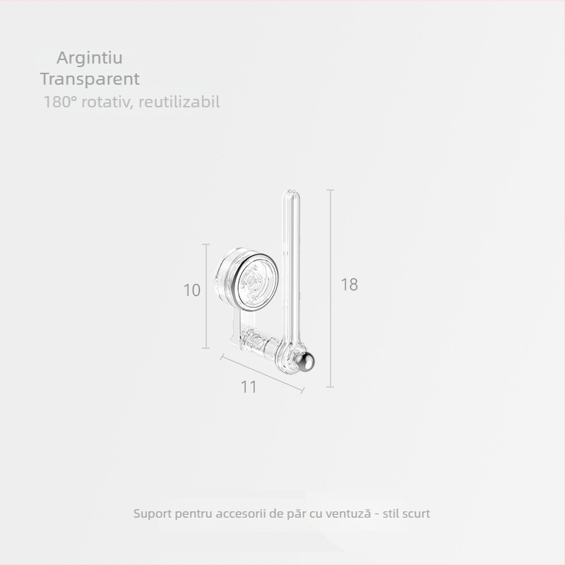 Raft rotativ pentru accesorii de păr și bijuterii, cu ventuză, montare pe perete
