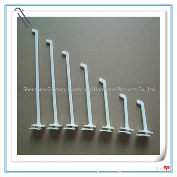 Cârlige din plastic pentru PDQ display rack, cârlige cu braț lung pentru panouri perforate, pentru supermarketuri