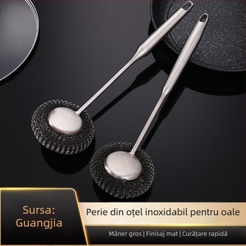 Perie pentru oale cu mâner lung din oțel inoxidabil
