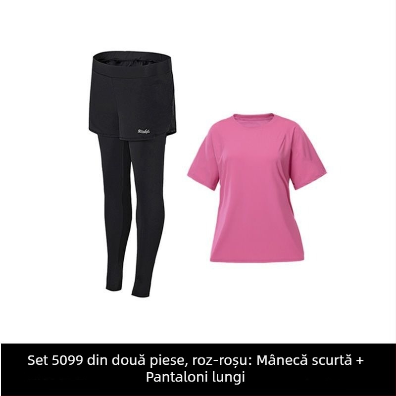 Set de yoga pentru femei cu mărime mare, croială lejeră, material cu uscare rapidă, pentru alergare și antrenament