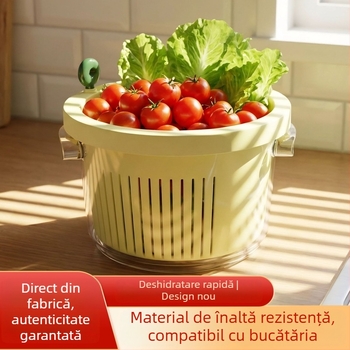 Cos de drenaj cu două niveluri, rotativ, pentru legume și fructe, bazin de depozitare bucătărie