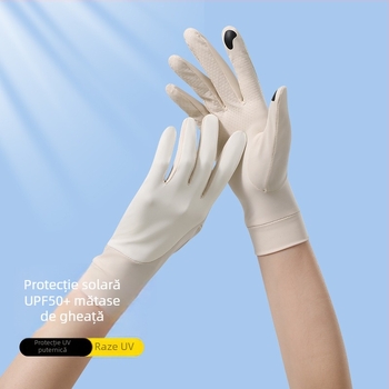 Mănuși unisex cu protecție UV și Ice Silk respirabil, pentru ciclism outdoor și condus – antialunecare, compatibile cu ecran tactil