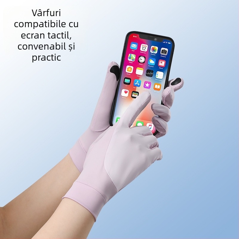 Mănuși unisex cu protecție UV și Ice Silk respirabil, pentru ciclism outdoor și condus – antialunecare, compatibile cu ecran tactil