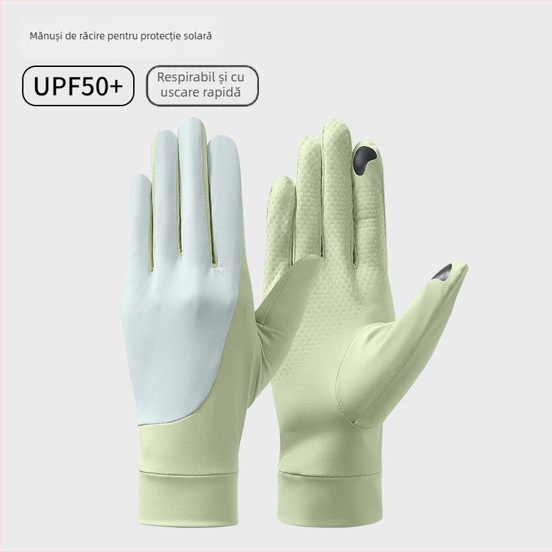 Mănuși unisex cu protecție UV și Ice Silk respirabil, pentru ciclism outdoor și condus – antialunecare, compatibile cu ecran tactil