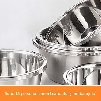 Vas din oțel inoxidabil de calitate alimentară pentru bătut ouă, stil japonez, bucătărie de acasă pentru gătit, coacere, frământat și amestecat
