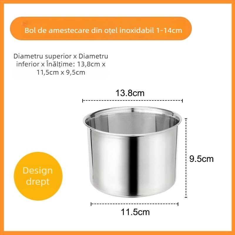 Vas din oțel inoxidabil de calitate alimentară pentru bătut ouă, stil japonez, bucătărie de acasă pentru gătit, coacere, frământat și amestecat