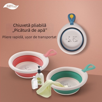 Vas pliabil pentru copii, pentru față și zonă cu scutec, portabil și cu opțiune de agățare