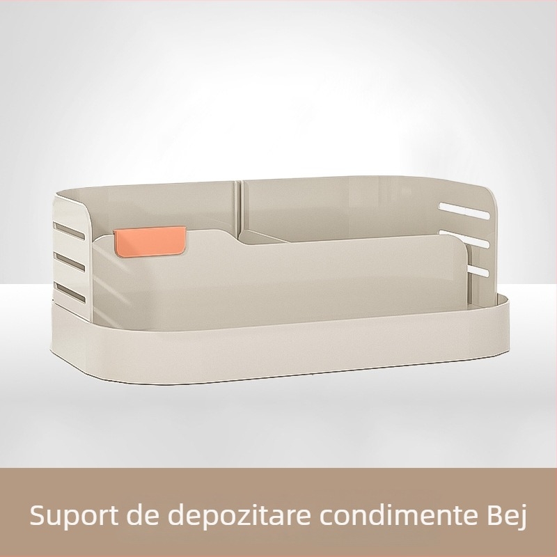 Raft de condimente cu două etaje, pentru blat de bucătărie, cu borcane sigilate pentru ulei, sare, sosuri și oțet